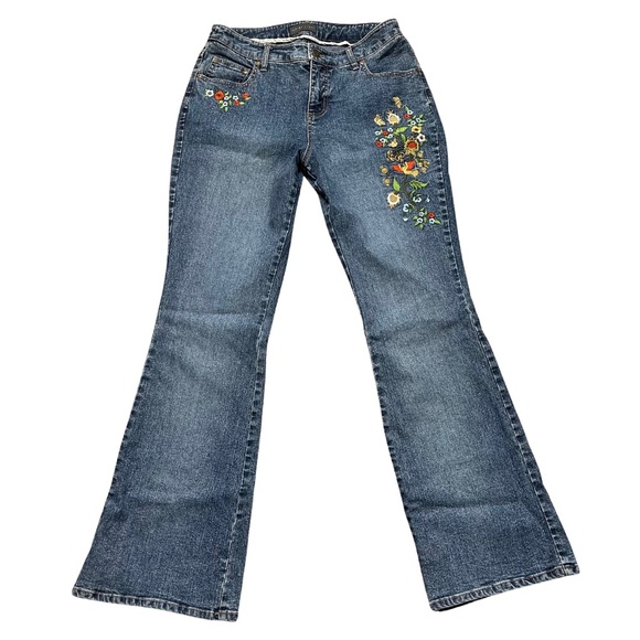 Relativity Jeans Relativity Embroidered Nature Flare Denim Jeans